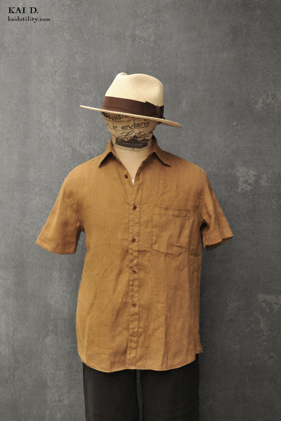Garment Dyed Linen Cassady shirt - Cumin - M, L