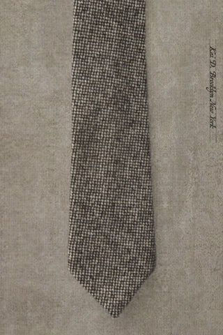 Mini square weave wool tie - Salt-N-Pepper