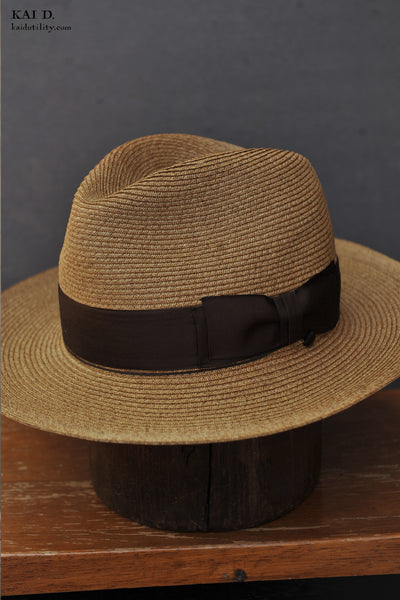 Braided Straw Hat - Vintage Brown - 36, 38, 40