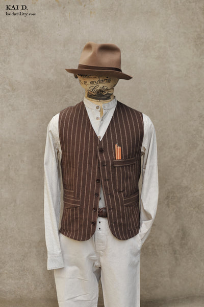 Shoemaker's Vest - Twin Stripe Cotton - M, L, XL
