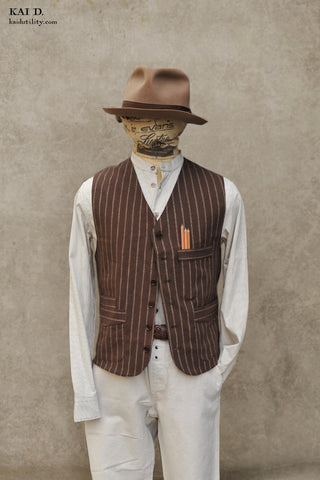 Shoemaker's Vest - Twin Stripe Cotton - M, L, XL