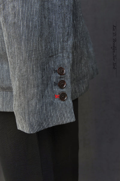 Ginsberg Jacket (Relaxed Fit) - Antique Cotton Linen Stripe - S, M, L