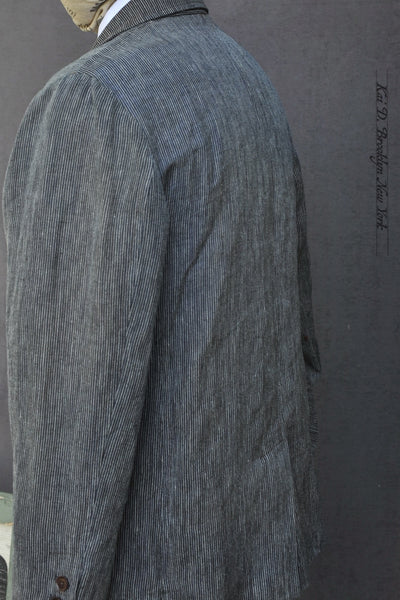 Ginsberg Jacket (Relaxed Fit) - Antique Cotton Linen Stripe - S, M, L