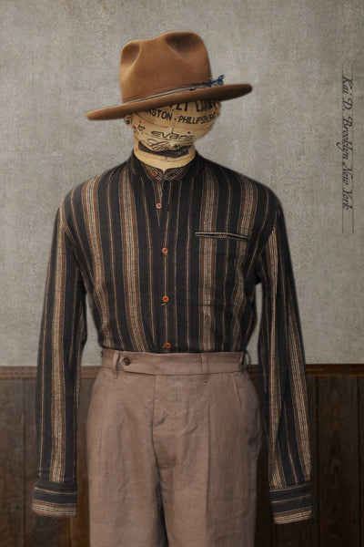 Tanner Shirt -  Black/Brown Stripe  - M, XL, XXL