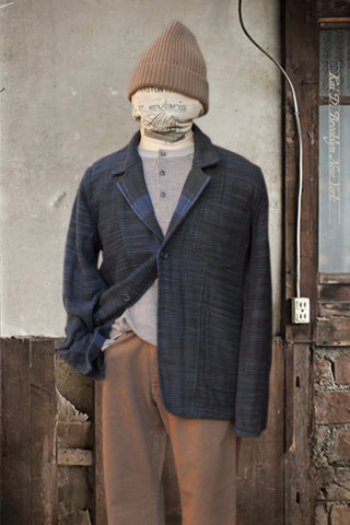 Study Jacket - Tonal Space Dye Blue Plaid - 2 (S), 3(M), 4(L)