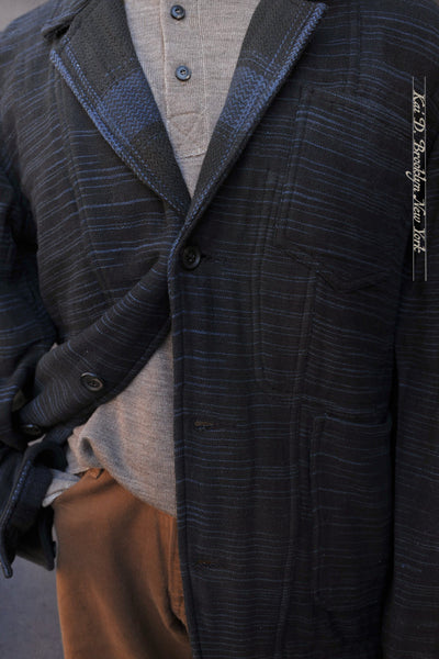 Study Jacket - Tonal Space Dye Blue Plaid - 2 (S), 3(M), 4(L)