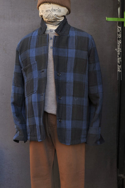 Study Jacket - Tonal Space Dye Blue Plaid - 2 (S), 3(M), 4(L)