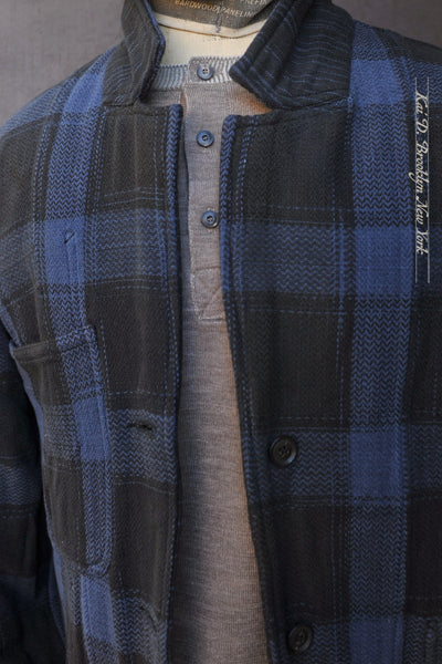 Study Jacket - Tonal Space Dye Blue Plaid - 2 (S), 3(M), 4(L)