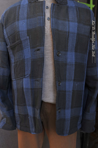 Study Jacket - Tonal Space Dye Blue Plaid - 2 (S), 3(M), 4(L)