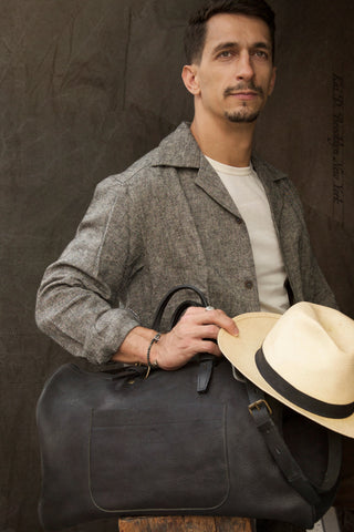 LS Artist Lounge Shirt - Black Grey Summer Tweed - M, L (oversized)