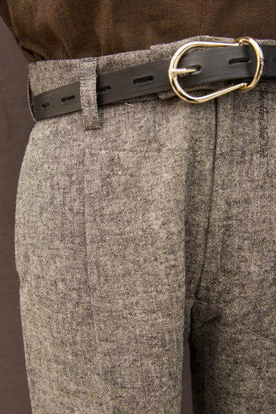 Sheffield Trousers - Black/Grey Summer Tweed - S, M, L