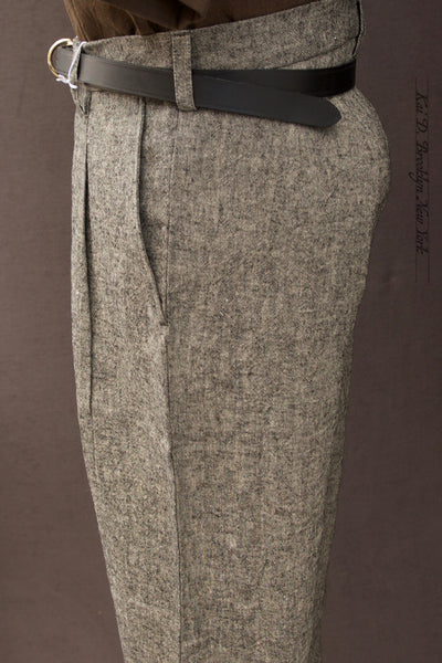 Sheffield Trousers - Black/Grey Summer Tweed - S, M, L