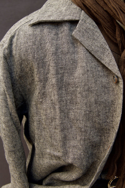 LS Artist Lounge Shirt - Black Grey Summer Tweed - M, L (oversized)