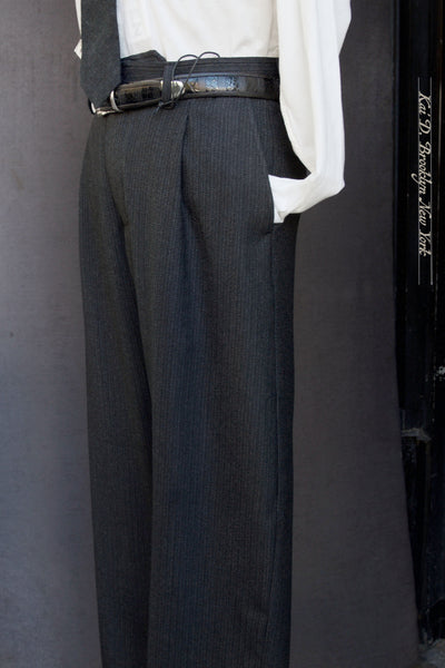 Sune Wide Cut Pleated Trousers - Striped Herringbone Wiil - S, M, L, XL
