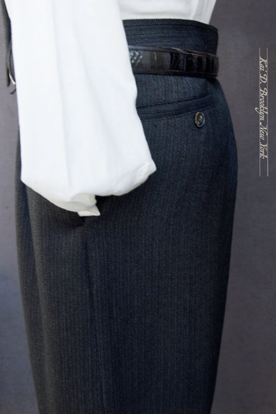 Sune Wide Cut Pleated Trousers - Striped Herringbone Wiil - S, M, L, XL