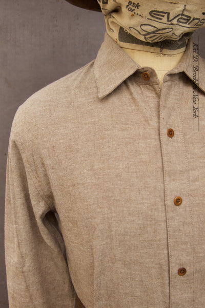 Delancey Shirt - Tan Heather Cotton - S, M, L, XL