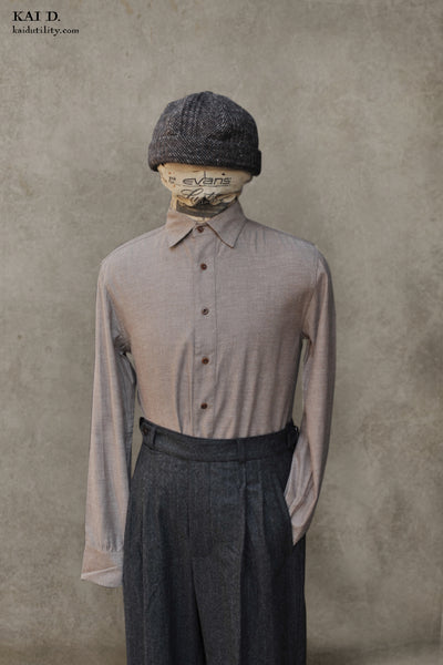 Ultra Soft Heather Cotton Denham shirt - Tan Heather - M, L
