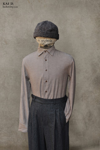 Ultra Soft Heather Cotton Denham shirt - Tan Heather - M, L