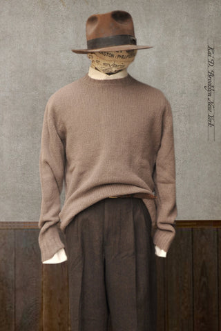Soft Boucle Wool Sweater - Taupe -  M, L, XL