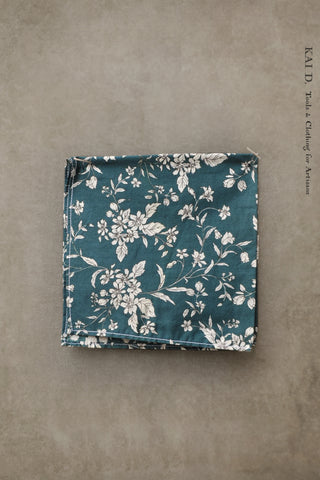 Liberty Floral Pocket Square - Teal Blue Floral