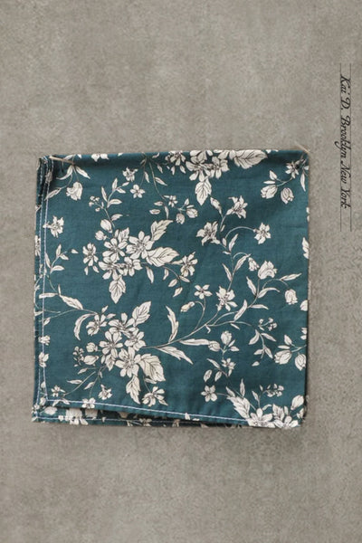 Liberty Floral Pocket Square - Teal Blue Floral