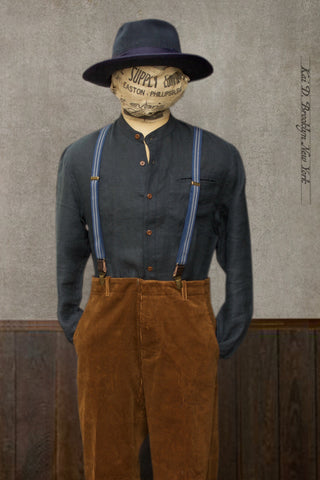 Tanner Shirt - Natural Dyed Linen Twill  - M, L, XL