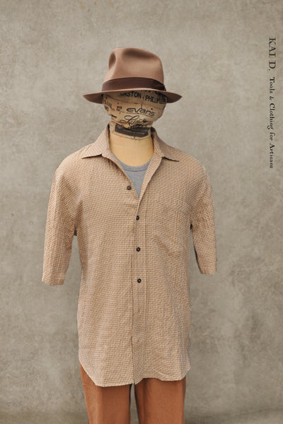 Reidar Loose Fit Short Sleeve Shirt - Textured Check - S, M, L