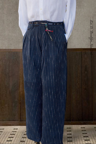 Shakoor Wide Cut Pants -  Dark Blue - 2, 3