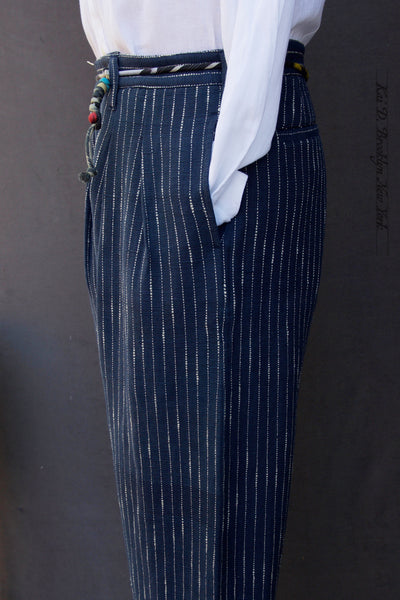 Shakoor Wide Cut Pants -  Dark Blue - 2, 3
