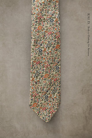 Tiny Retro Floral Tie - Multi-Color