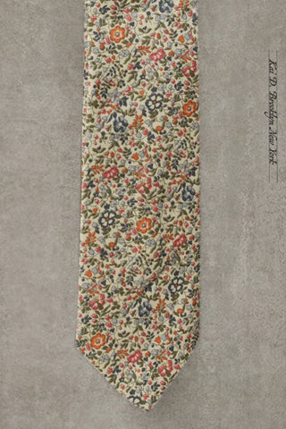 Tiny Retro Floral Tie - Multi-Color