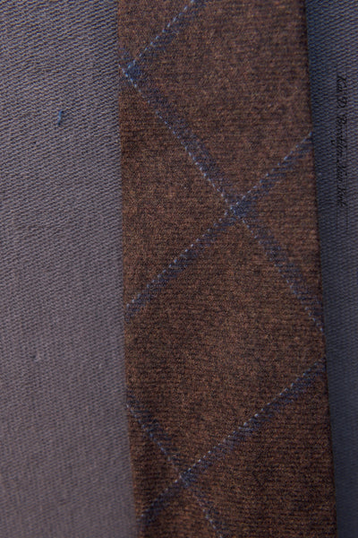Wool Cashmere Plaid Tie - Tobacco Windowpane