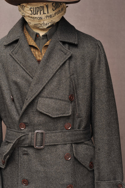 Motorcycle Trench- Herringbone Wool - M, L (NO RETURN)