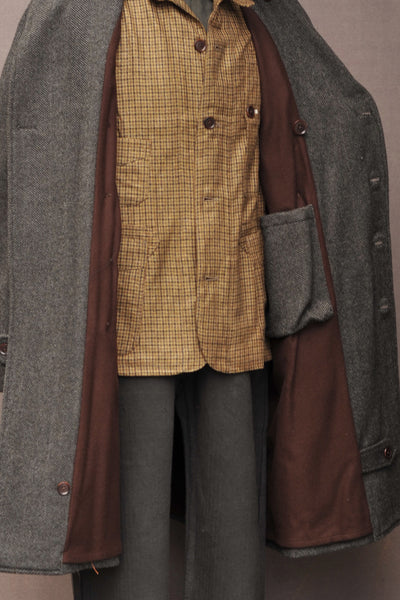 Motorcycle Trench- Herringbone Wool - M, L (NO RETURN)