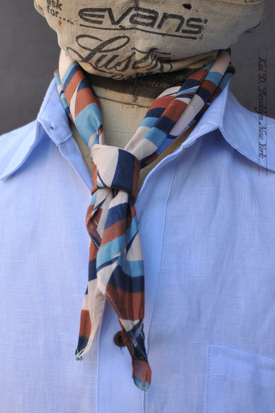 Neckerchief / Head Scarf - Groovy Tri-Color Pattern