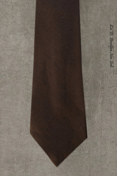 Japanese Linen Tie - Deep Truffle Brown