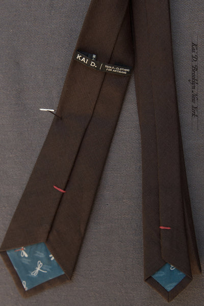 Japanese Linen Tie - Deep Truffle Brown