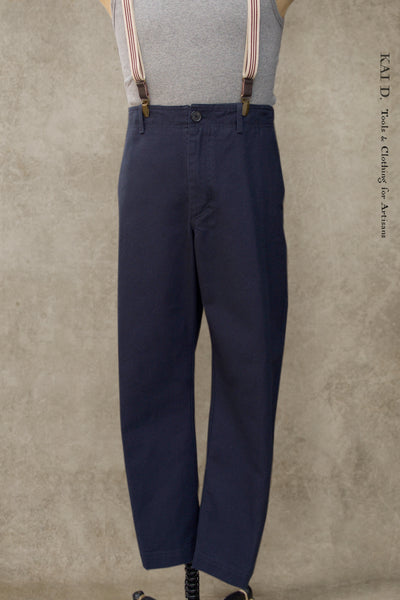 Trygve Wide Cut Trousers - Blue Canvas - M, XL