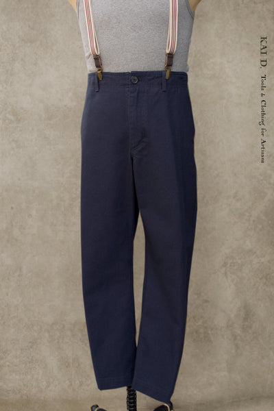 Trygve Wide Cut Trousers - Blue Canvas - XL