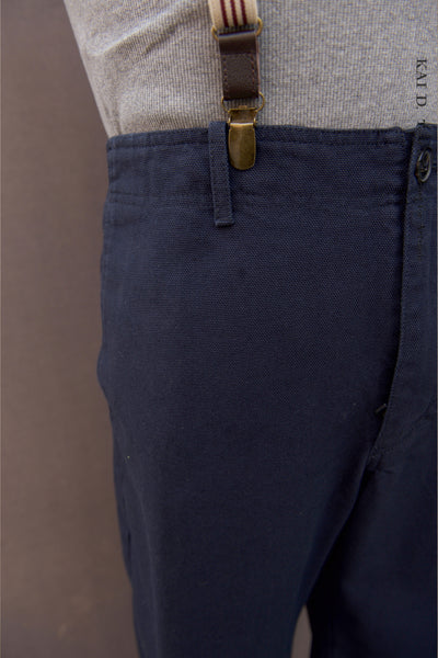 Trygve Wide Cut Trousers - Blue Canvas - M, L, XL