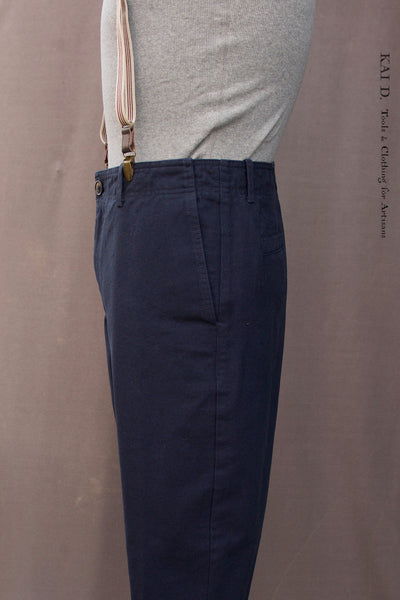 Trygve Wide Cut Trousers - Blue Canvas - M, L, XL