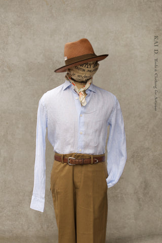 Turin Linen Shirt - Light Blue - 37, 39 ,41, 43, 45 (Slim Cut)