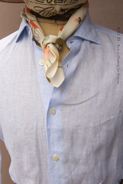 Turin Linen Shirt - Light Blue - 37, 39 ,41, 43, 45 (Slim Cut)