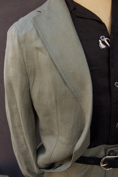 Tuscany Jacket - Green Air Weight Linen - S, L, XL (NO RETURN)