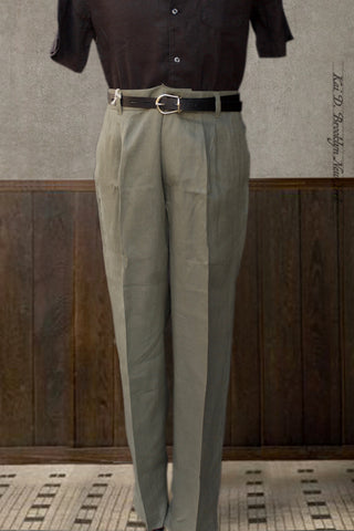 Tuscany Pleated Pants - Green Air Weight Linen - 32, 34, 36, 38