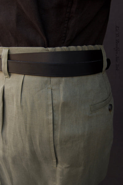 Tuscany Pleated Pants - Green Air Weight Linen - 34, 36, 38