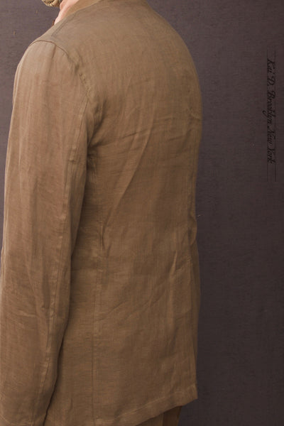 Tuscany Jacket - Brown Air Weight Linen - L, XL (NO RETURN)