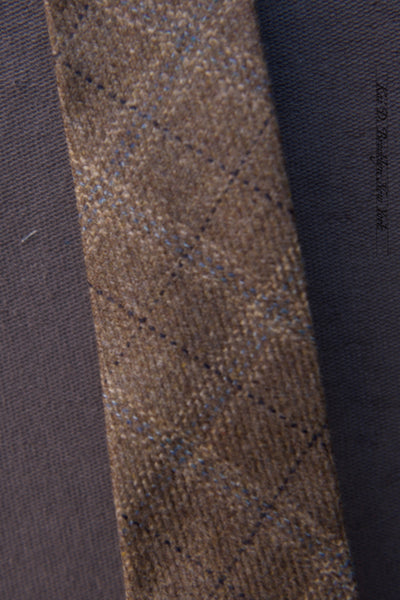 Wool Cashmere Plaid Tie - Tuscany Tan Plaid