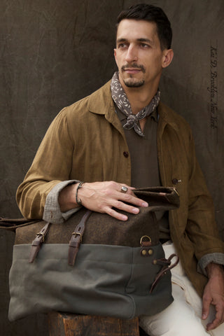 Cabine Bag - Khaki Wax Cotton / Tweed (NO RETURN)