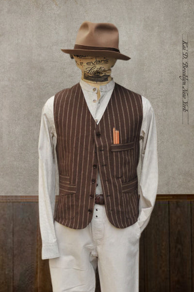 Shoemaker's Vest - Twin Stripe Cotton - M, L, XL